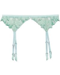 Fleur du Mal - Lily Embroidered Garter Belt - Lyst