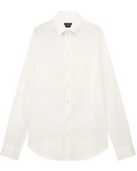 Emporio Armani - Cotton Dress Shirt With A Pointed Collar And Long Sleeves - Lyst