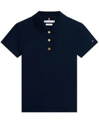 Tommy Hilfiger - Button-Up Polo Top - Lyst