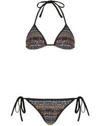 Missoni - Zigzag-Knit Sequin-Embellished Bikini - Lyst