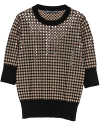 Ermanno Scervino - Check-Pattern Sequin-Embellished Sweater - Lyst