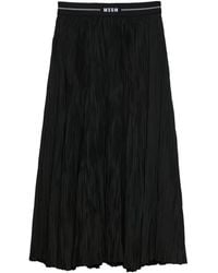 MSGM - Midi-Rok Met Logoband - Lyst