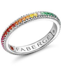 Faberge - 18kt Witgouden Colour Of Love Ring Met Stenen - Lyst