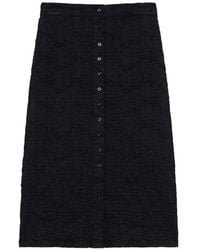 MSGM - Falda Midi Con Botones - Lyst