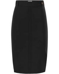 Elisabetta Franchi - Logo-Detail Midi Skirt - Lyst