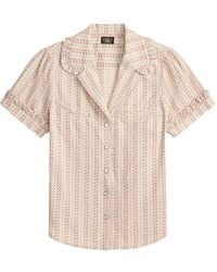 RRL - Floral-Print Ruffled-Trim Shirt - Lyst