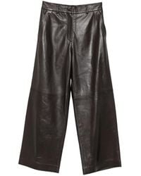 P.A.R.O.S.H. - Leather Wide-Leg Trousers - Lyst