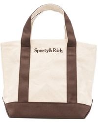 Sporty & Rich - Mini Logo-Embroidered Tote Bag - Lyst