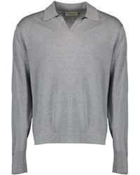 Officine Generale - Polo-Collar Knitted T-Shirt - Lyst
