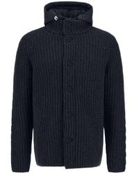 Herno - Cable-Knit Corncob-Stitch Cardigan - Lyst