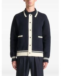 Manière De Voir - Julien Classic-Collar Combed-Cotton Knit Cardigan - Lyst