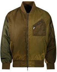 Emporio Armani - Blouson Jacket With Ribbed Trims And Zippered Sleeve Pocket - Lyst