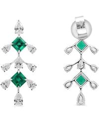 HYT Jewelry - 18K Emerald And Diamond Earrings - Lyst