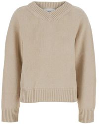 Soft Goat - Pull Côtelé À Col V - Lyst