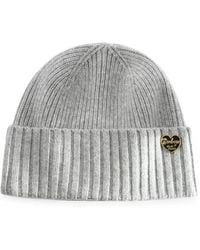 Barbour - Ribbed-Knit Logo-Plaque Beanie Hat - Lyst