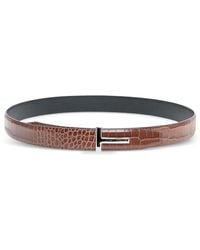 Tom Ford - Crocodile-Effect Belt - Lyst