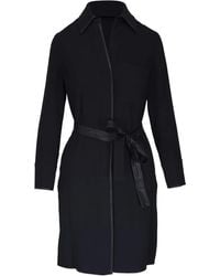Vince - Leather Trim Shirt Dress - Lyst