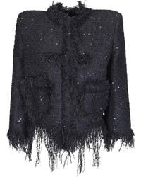 MATIERES FECALES - Sequin-Embellished Frayed Jacket - Lyst