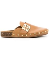 Tory Burch - Mellow Logo-Plaque Leather Mules - Lyst