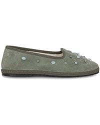 Fortela - Studded Suede Ballet Flats - Lyst