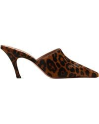 AMINA MUADDI - Jamie Leopard-Print Heeled Mules - Lyst