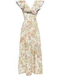 Etro - Katoenen Maxi-jurk Met Paisley-print - Lyst