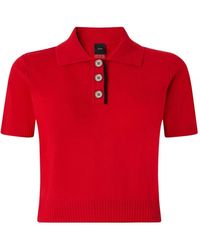 Pinko - Wool And Cashmere Cropped Polo Shirt - Lyst