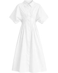 Liviana Conti - Pleated Puff-Sleeve Dress - Lyst