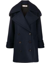 Marni Mantel Met Dubbele Rij Knopen - Blauw