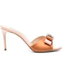 Casadei - 80Mm Satin Sandals - Lyst