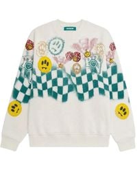 Barrow - Graphic-Print Checkered Sweater - Lyst