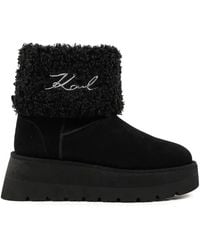 Karl Lagerfeld - Skylar Signature-Detail Platform Boots - Lyst