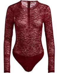 Alice + Olivia - Tayen Lace Crew-Neck Bodysuit - Lyst
