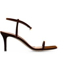 Gianvito Rossi - Velvet-Finish Square-Toe Sandals - Lyst