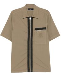 Iceberg - Zip-Up Contrast-Trim Shirt - Lyst