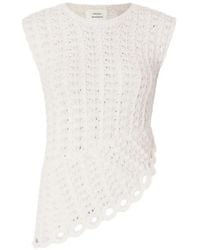 Loulou de Saison - Saez Ruffled Crochet Knitted Top - Lyst