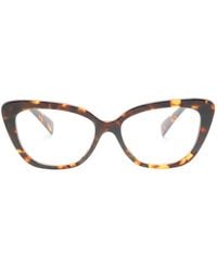 Miu Miu - Tortoiseshell-Effect Cat-Eye Glasses - Lyst