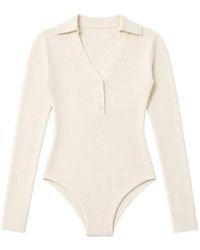 MC2 Saint Barth - Ribbed-Knit Long-Sleeve Bodysuit - Lyst