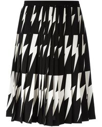 Neil Barrett - Lightning Bolt Pleated Skirt - Lyst