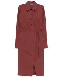 Patrizia Pepe - Button Belt Midi Shirt Dress - Lyst