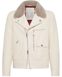Brunello Cucinelli - Leren Jack Met Kraag - Lyst