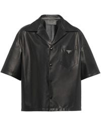 Prada - Nappa-leather Bowling Shirt - Lyst