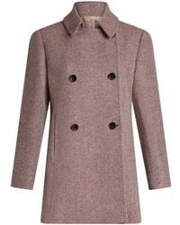 Etro - Doppelreihiger Mantel Mit Fischgrätenmuster - Lyst
