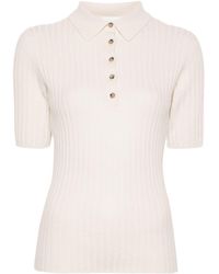 Allude - Ribbed-knit Polo Shirt - Lyst
