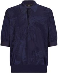 Dolce & Gabbana - Floral-jacquard Silk-blend Polo Shirt - Lyst
