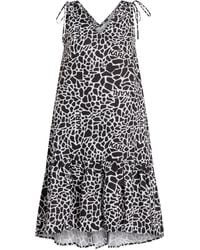 Karl Lagerfeld - Animal-print V-neck Midi Dress - Lyst