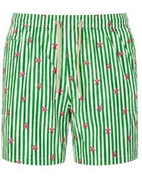 MC2 Saint Barth - Star-Print Striped Swim Shorts - Lyst