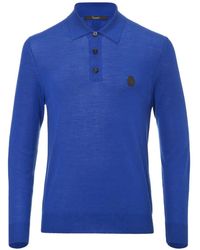 Billionaire - Logo-Patch Long-Sleeve Polo - Lyst