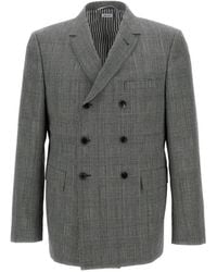 Thom Browne - Prince Of Wales-Check Double-Breasted Wool Blazer - Lyst