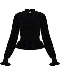 AllSaints - Velour Top 'Juno' - Lyst